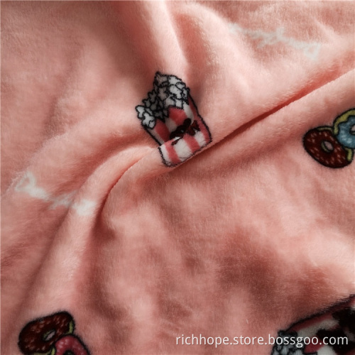 Bedruckter rosa zweiseitiger weicher Flanellpyjama-Stoff
